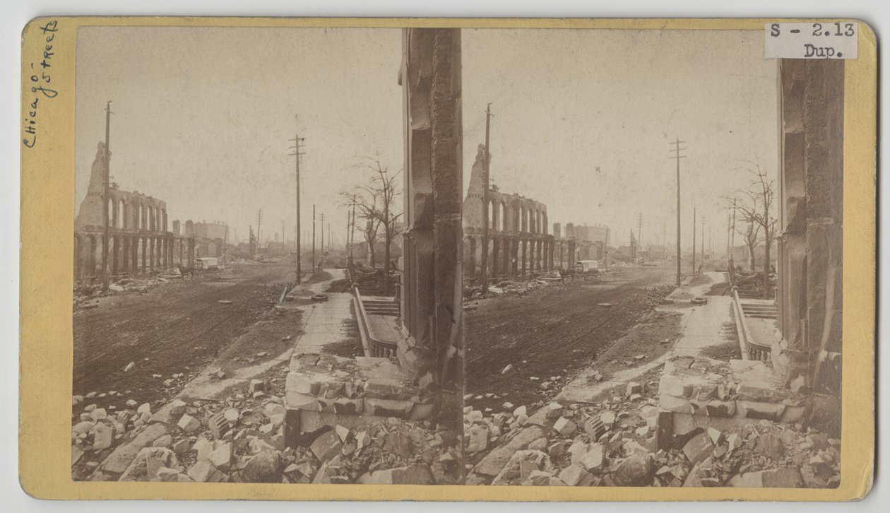 1871 Chicago Yangınından sonra Clark Caddesi