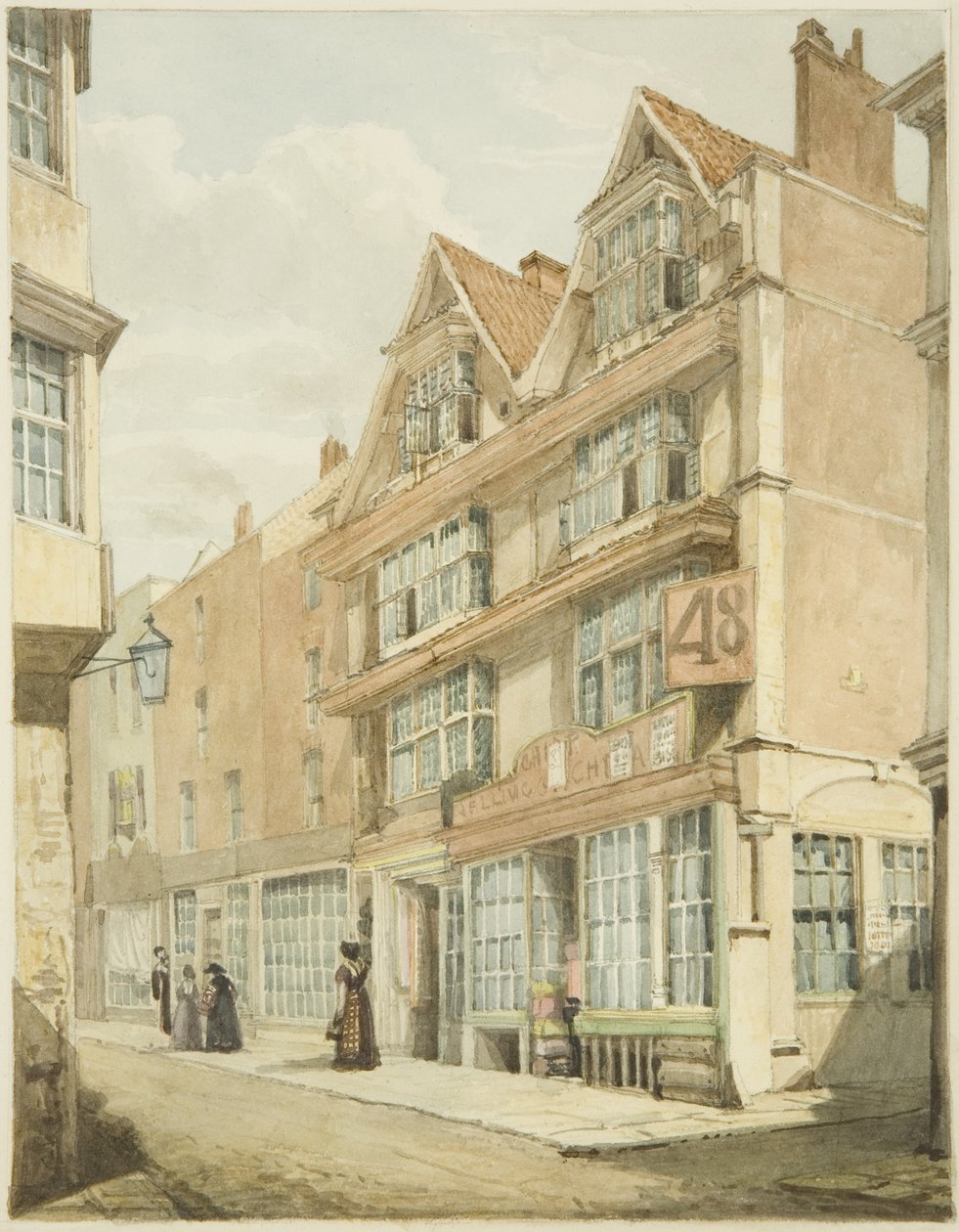 Güney Yakası, Şarap Sokağı (kağıt üzerine kurşun kalem ve sulu boya) by George Orleans Delamotte