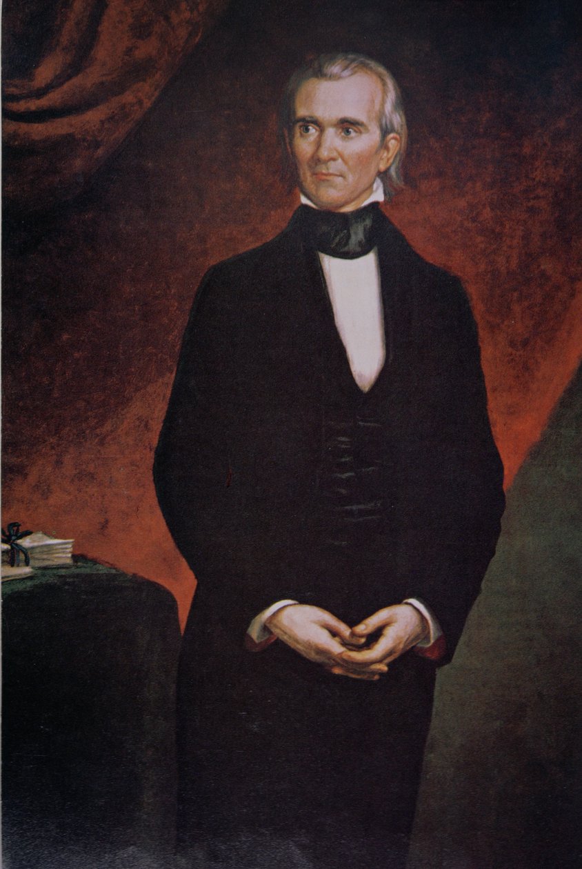 James Knox Polk (1795-1849) (renkli taş) by George Peter Alexander (after) Healy