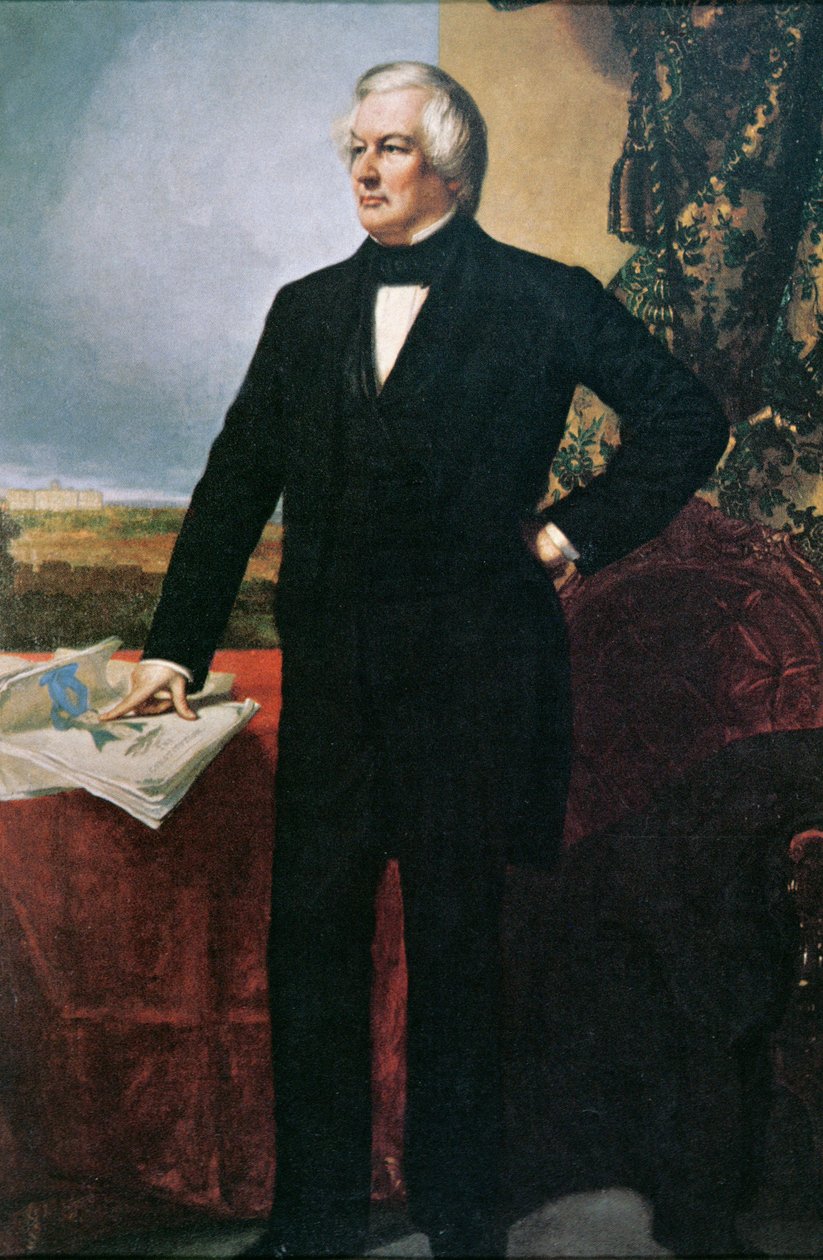 Millard Fillmore (1800-74) (renkli taş) by George Peter Alexander (after) Healy