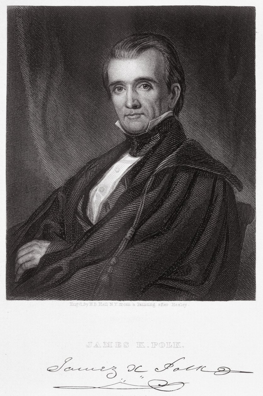 James Knox Polk, Henry Bryan Hall (1808-84) tarafından oyulmuş by George Peter Alexander Healy