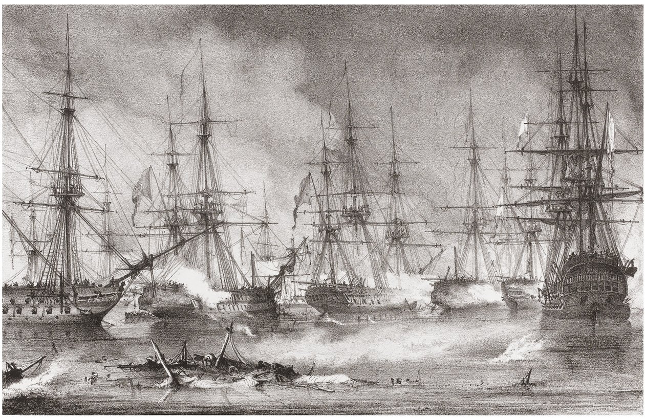 Navarin Deniz Savaşı 20 Ekim 1827, 1828 by George Philip Reinagle