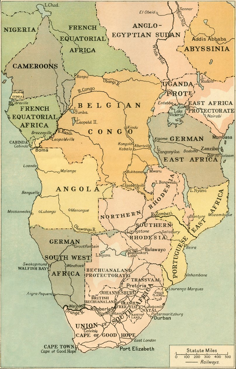 Orta Haritası Ve Güney Afrika, 1919. by George Philip and Son Ltd