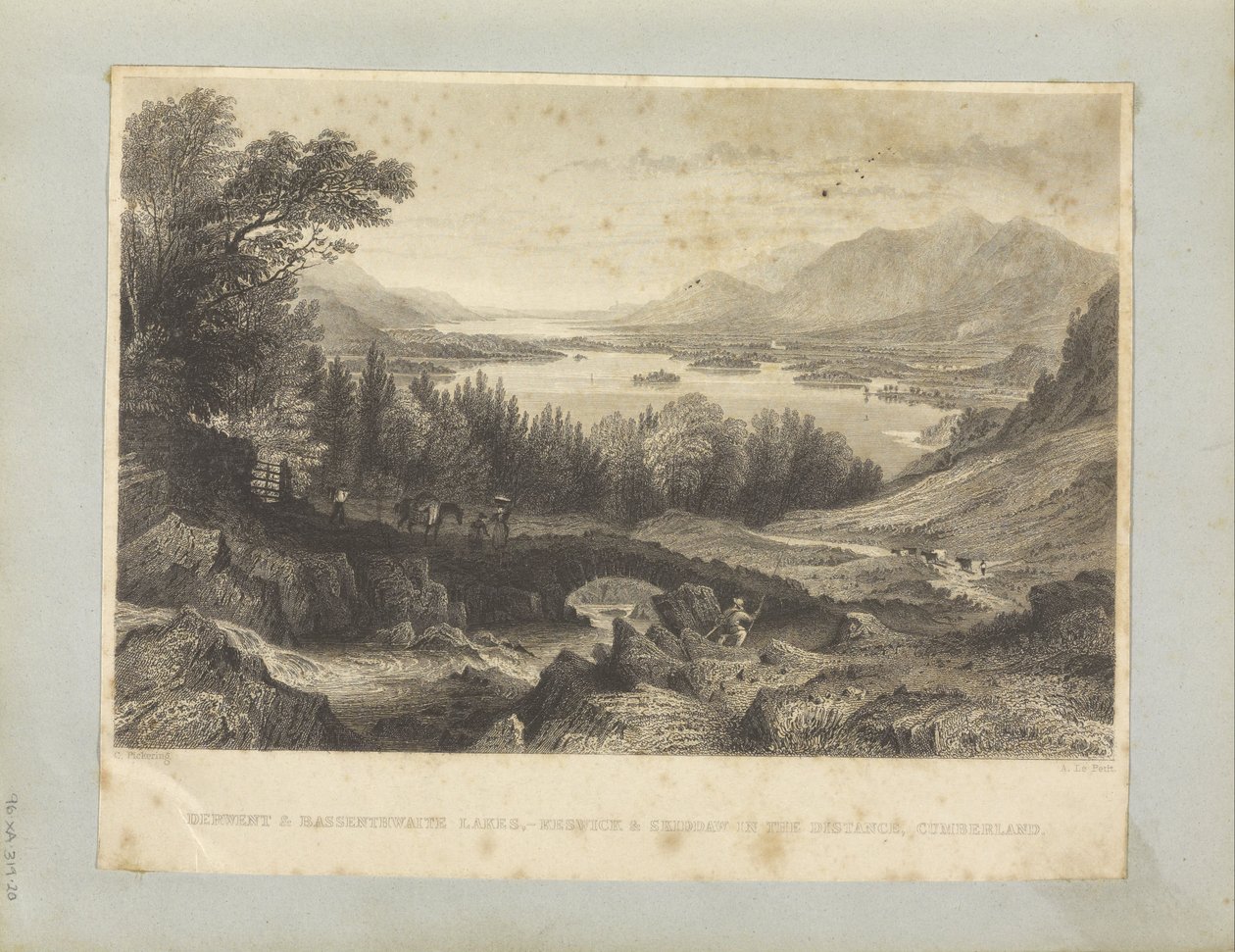 Derwent & Bassenthwaite Gölleri, - Uzakta Keswick & Skiddaw, Cumberland. by George Pickering