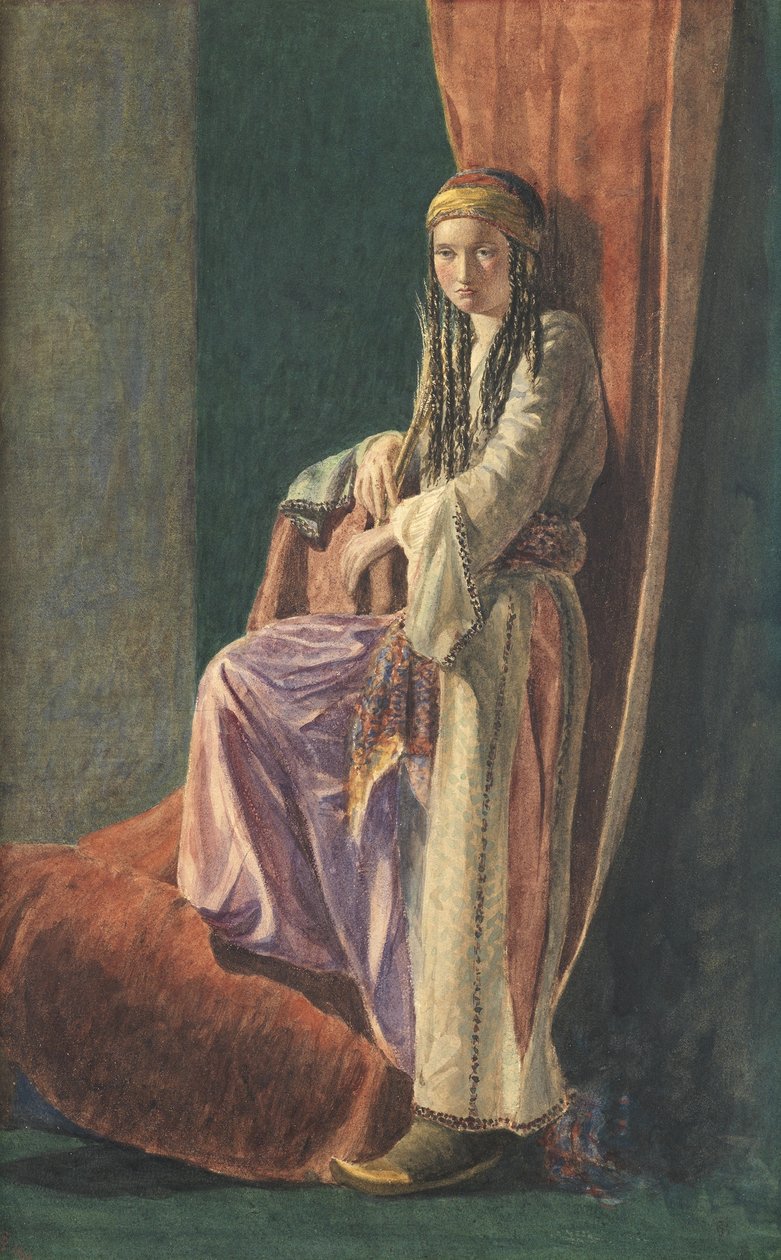 Bir Türk Kızı, 1853 (kağıt üzerinde gövde rengi ile tuvalet) by George Price Boyce