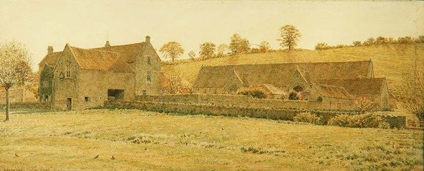Bradford-on-Avon yakınlarındaki Eski Tithe Ahırı ve Çiftlik Evi by George Price Boyce
