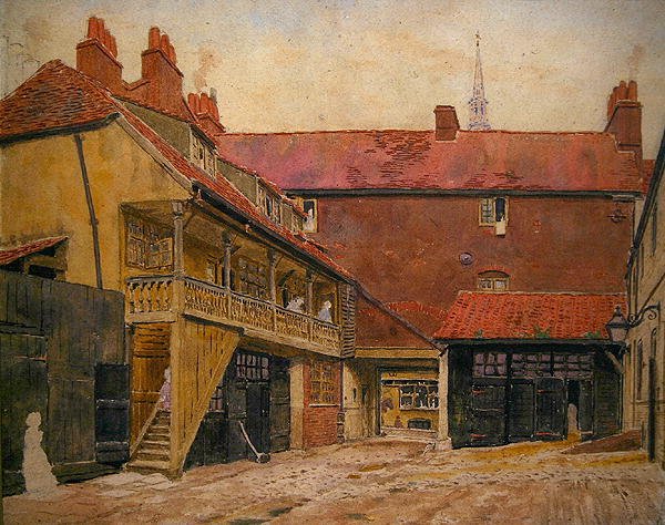 White Horse Inn (kağıt üzerine sulu boya) by George Price Boyce