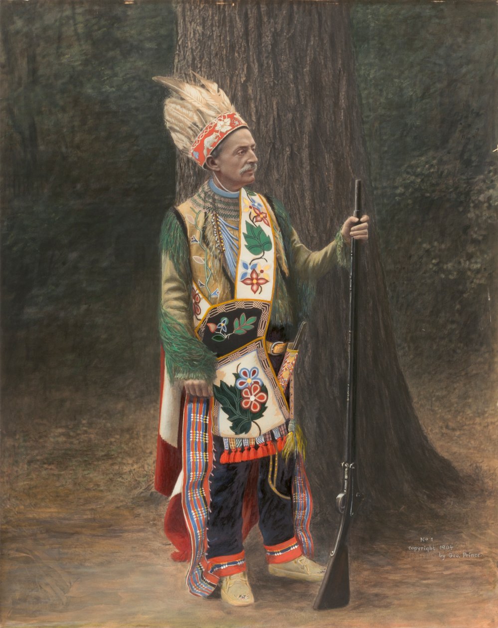 Chippewa Kostümlü Beyaz Adam, 19. yüzyılın sonu - 20. yüzyılın başı. by George Prince