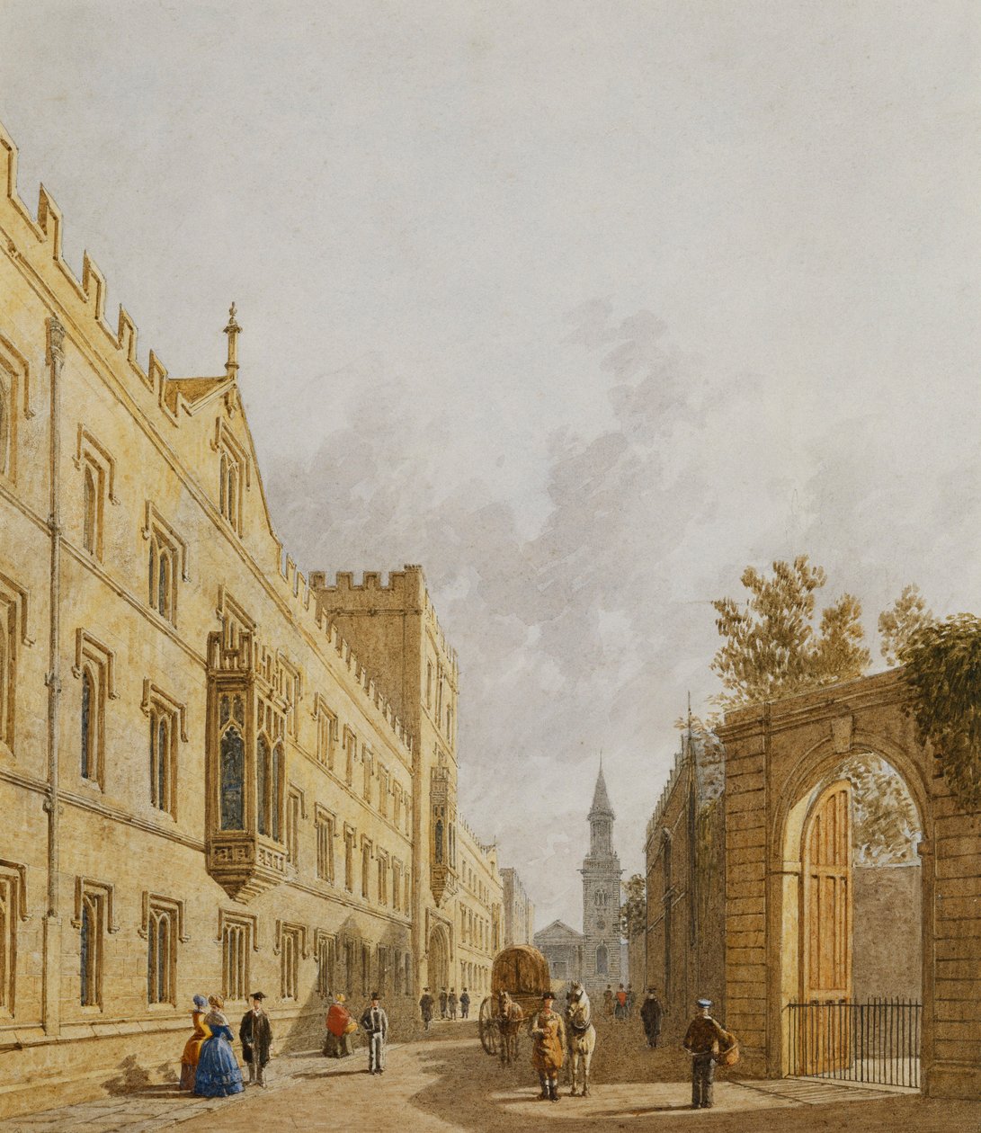 Exeter Koleji, Oxford, 1848 by George Pyne