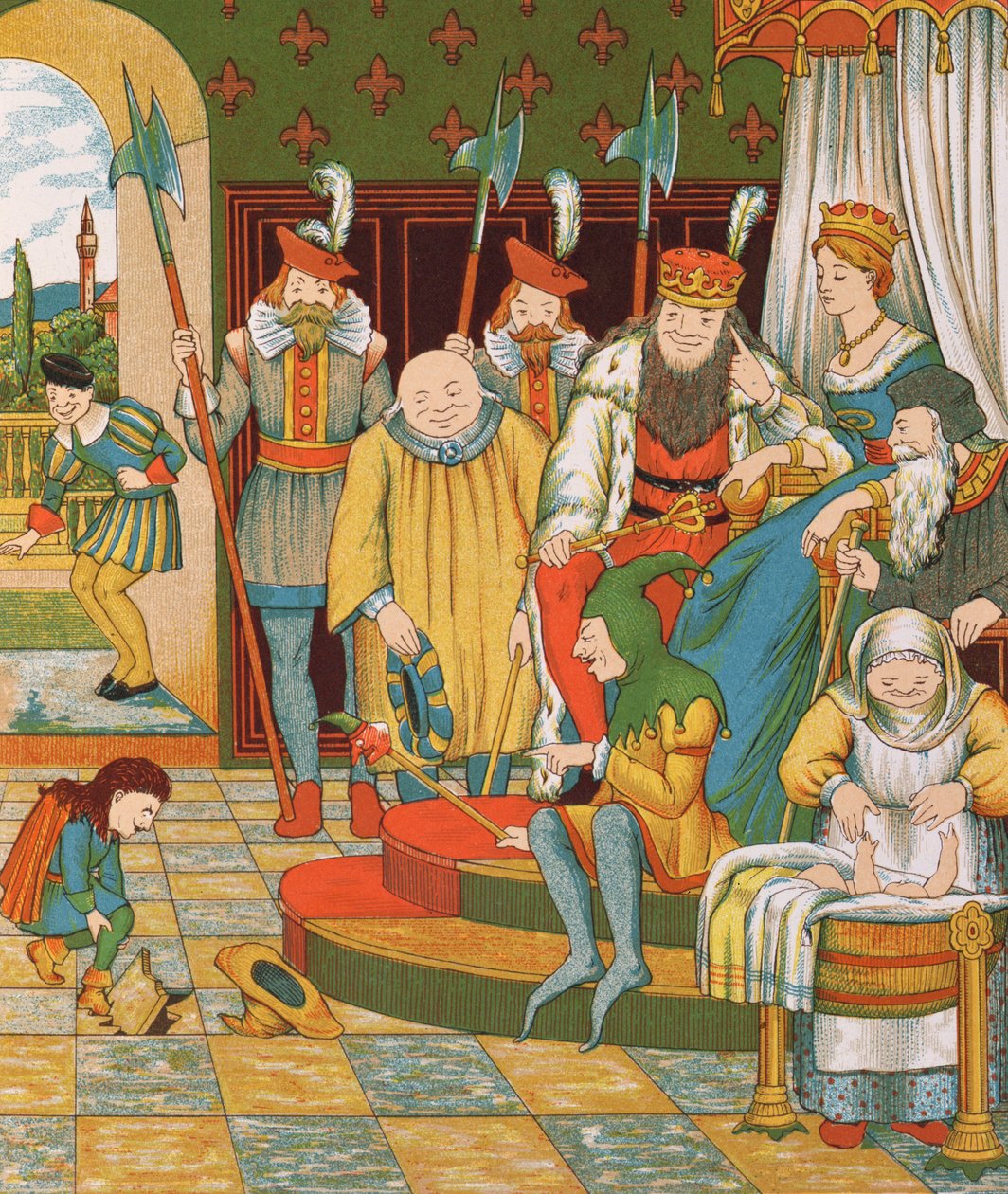 Rumpelstiltskin, prensesin ilk doğan çocuğunu ödül olarak almaya geldi, 1882 by George R. Halkett