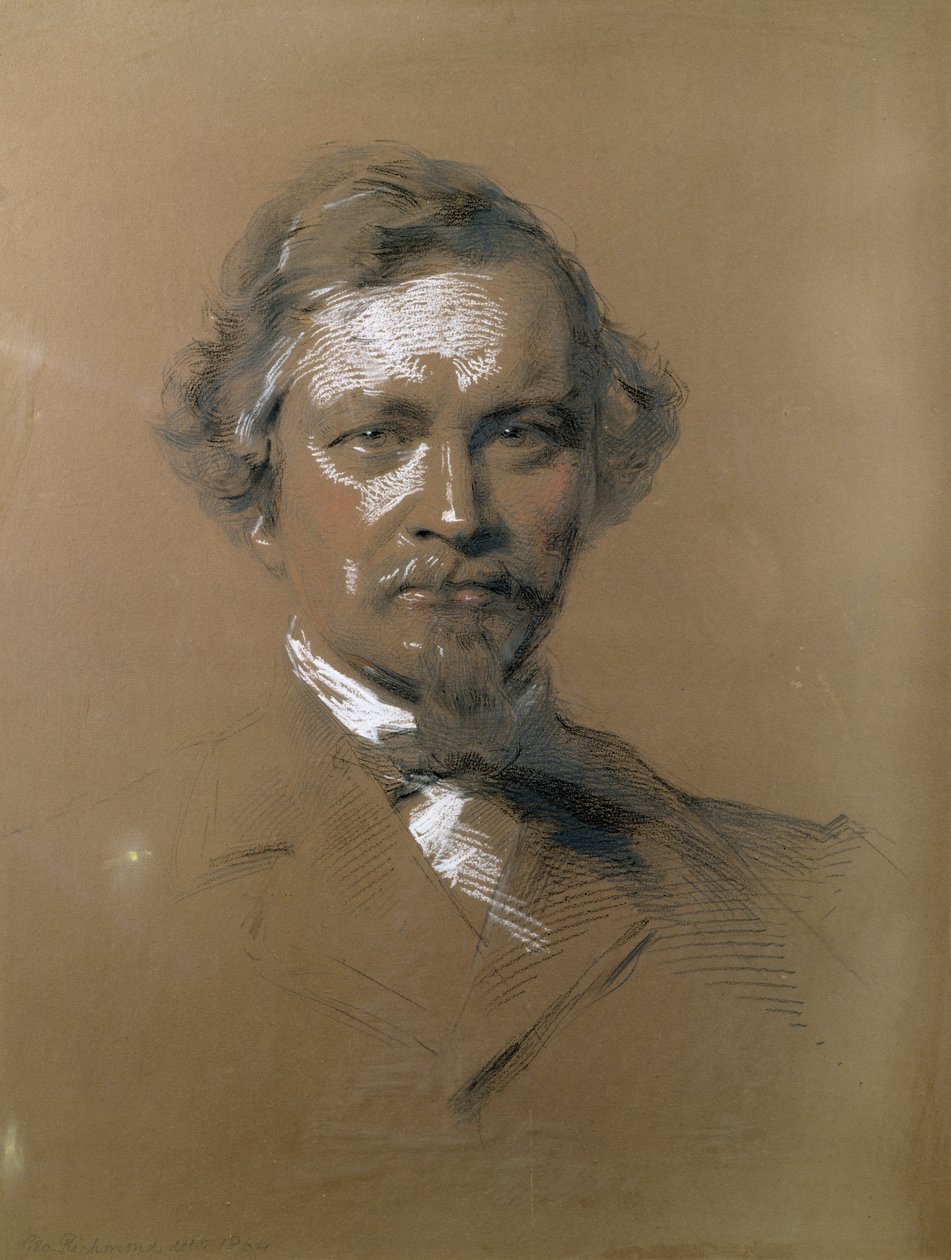 August Wilhelm Hofmann (1818-92) Alman kimyager, 1864 (kağıt üzerinde mum boya) by George Richmond