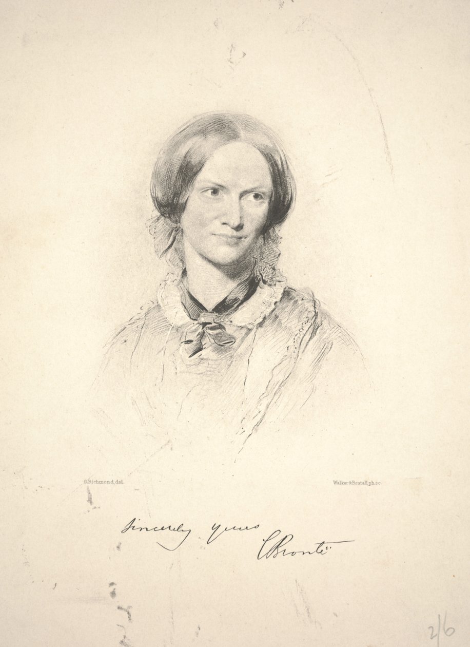 Charlotte Brontë, Walker & Boutall tarafından oyulmuş by George Richmond