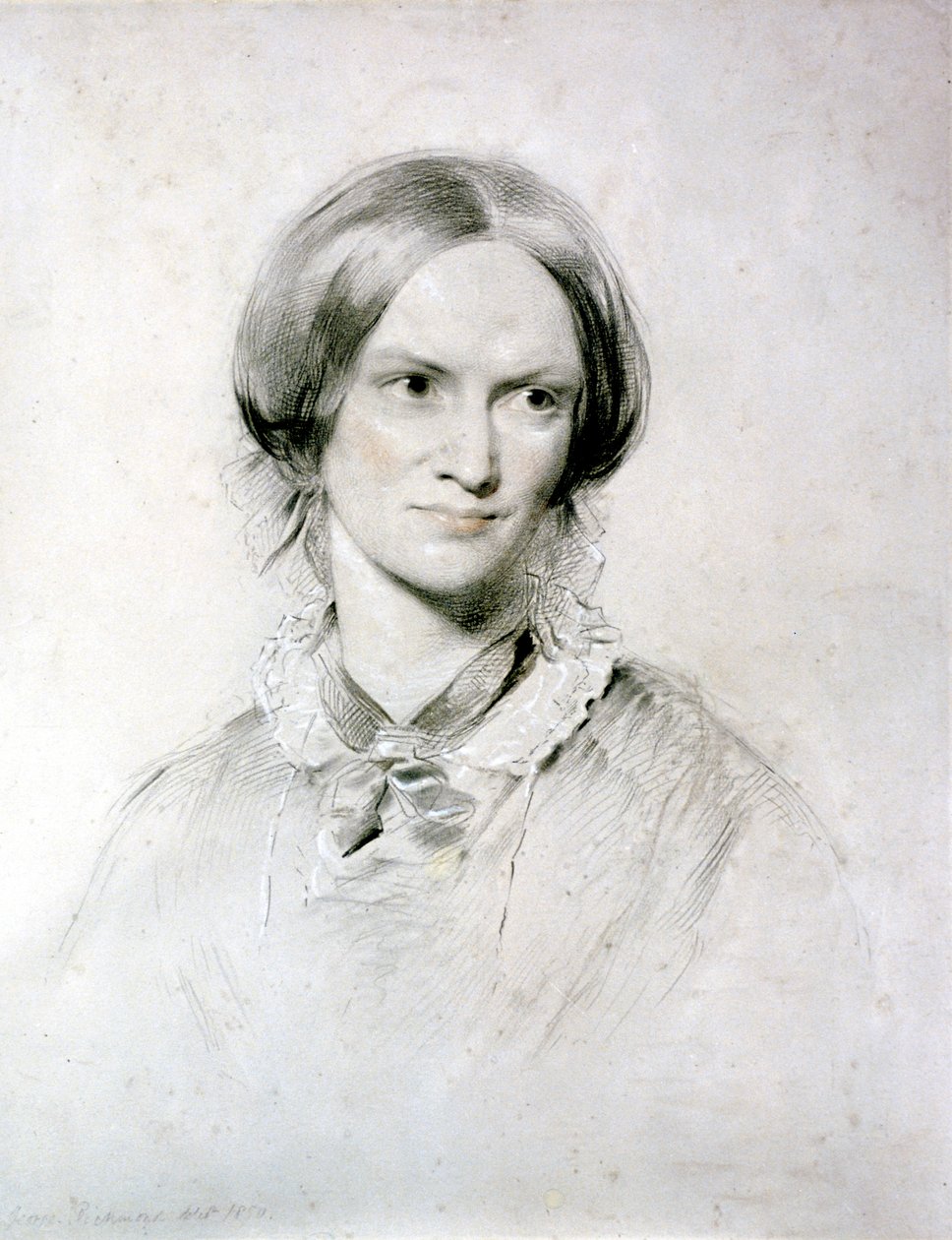 Charlotte Bronte, İngiliz romancı, 1850 by George Richmond