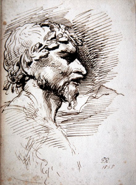 Erkek kafa - Kadimler için çalışma by George Richmond