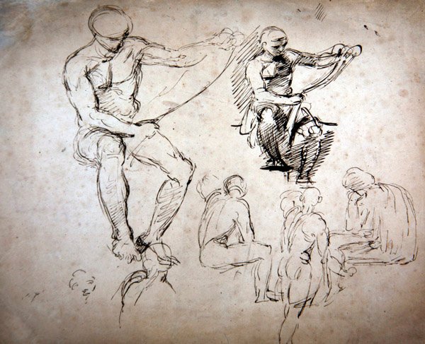 Çıplak erkekler - Kadimler için çalışmalar by George Richmond
