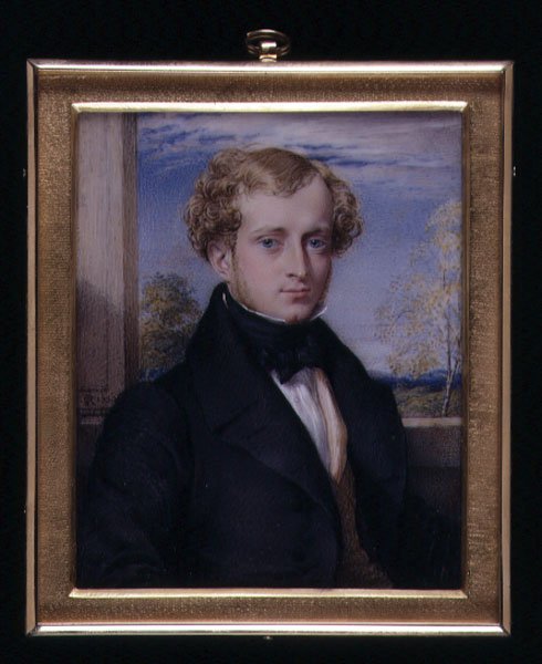 Bilinmeyen bir adamın portre minyatürü, muhtemelen bir Bay Ashby by George Richmond