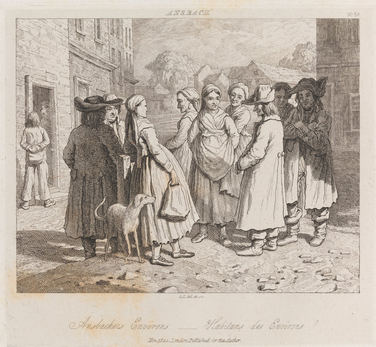 Anbachers, Ansbach, c.1821 (gravür) by George Robert Lewis