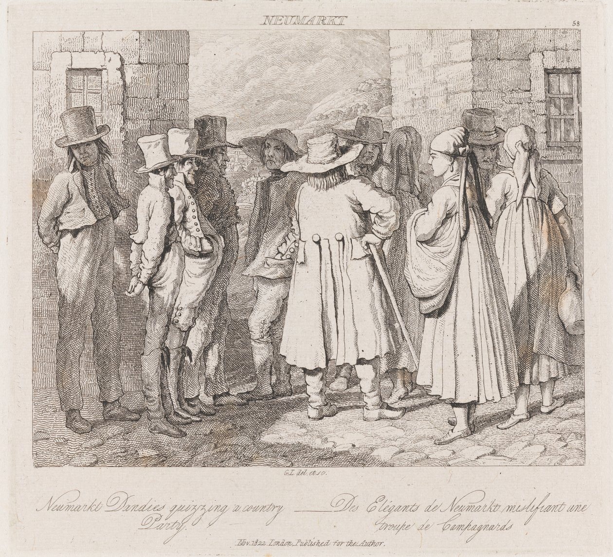 Dandies, Neumarket, c.1821 (aşındırma) by George Robert Lewis