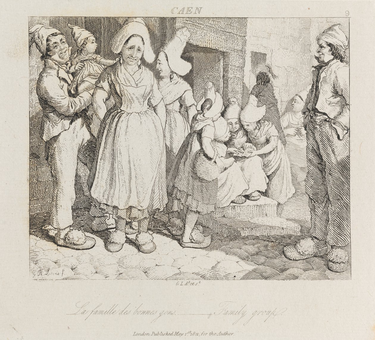 Aile Grubu, Caen, c.1821 (gravür) by George Robert Lewis