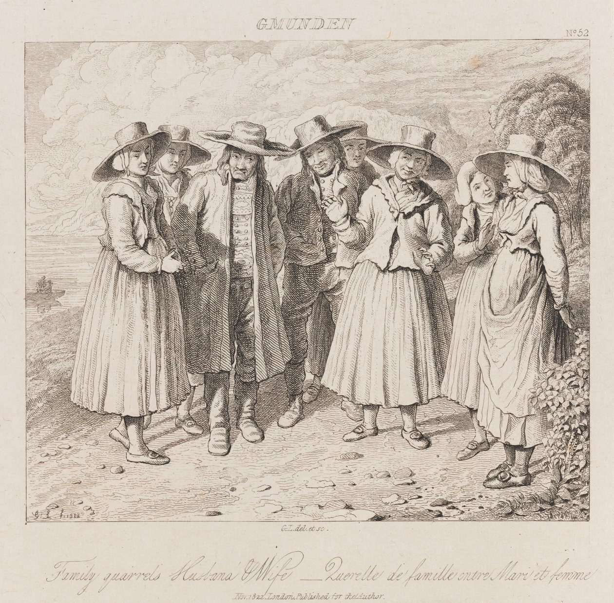 Aile Kavgası, Gmunden, c.1821 (gravür) by George Robert Lewis