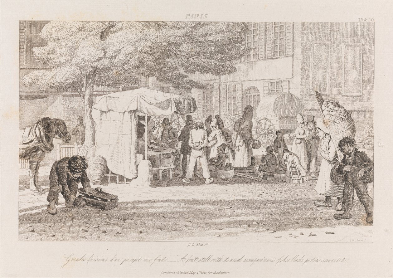 Meyve Ahırı, Paris, c.1821 (gravür) by George Robert Lewis