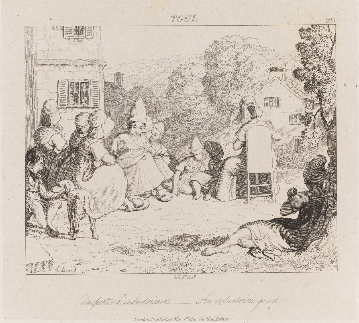 Industrious Group, Toul, c.1821 (gravür) by George Robert Lewis