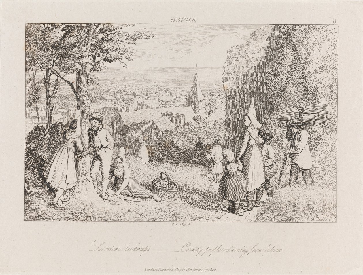 İşçilikten Dönüş, Havre, c.1821 (gravür) by George Robert Lewis