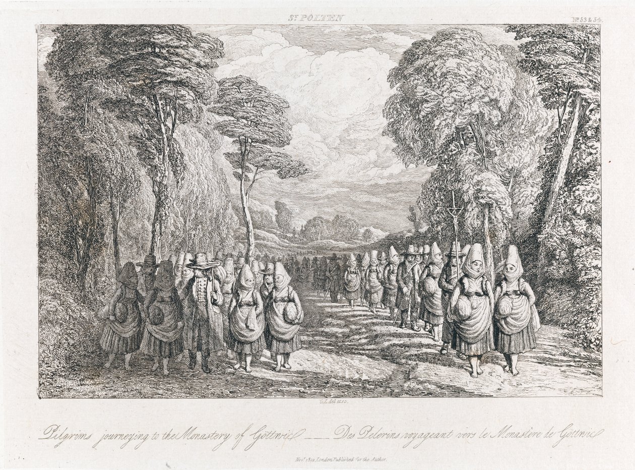 St. Polten - Hacılar, c.1821 (gravür) by George Robert Lewis