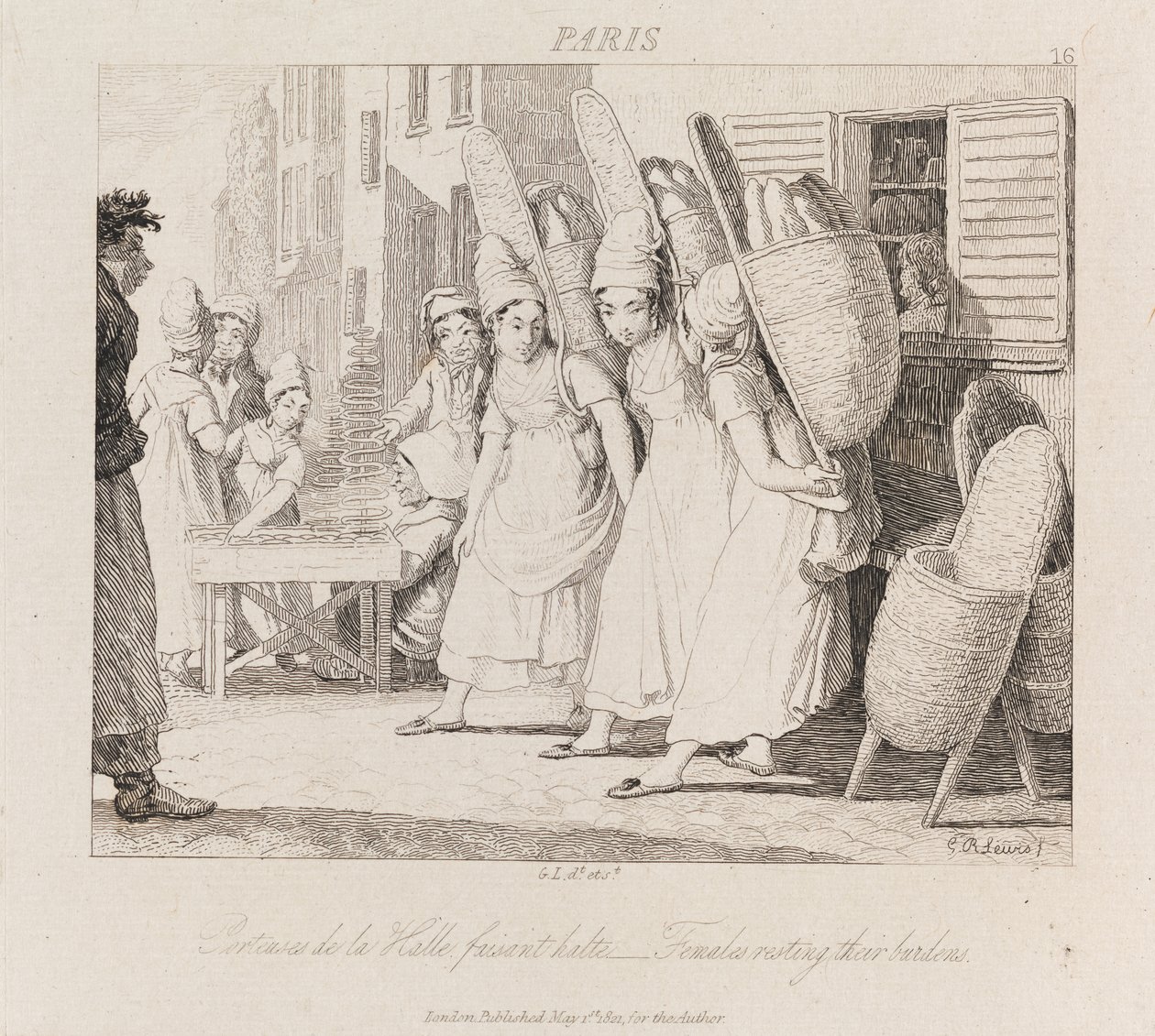 Dinlenen Kadınlar, Paris, c.1821 (gravür) by George Robert Lewis