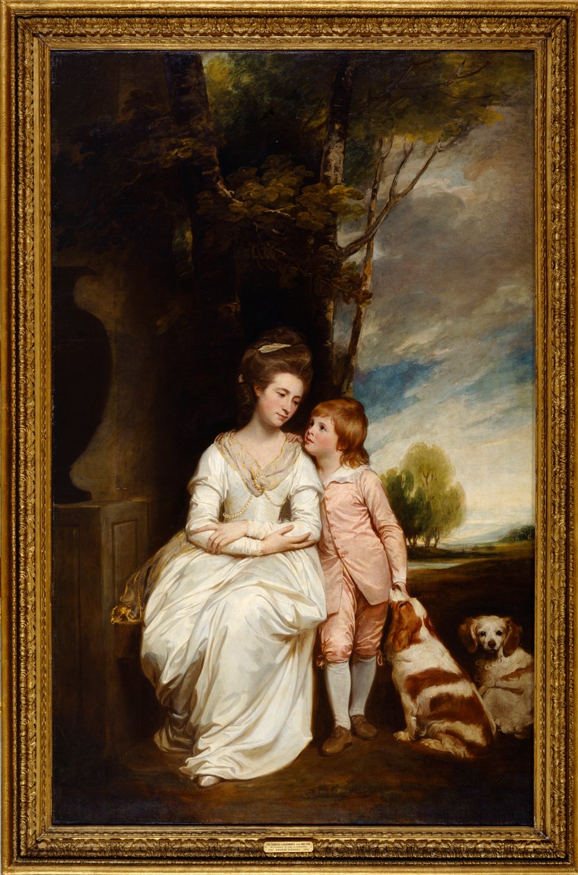 Albemarle Anne Kontesi ve Oğlu by George Romney