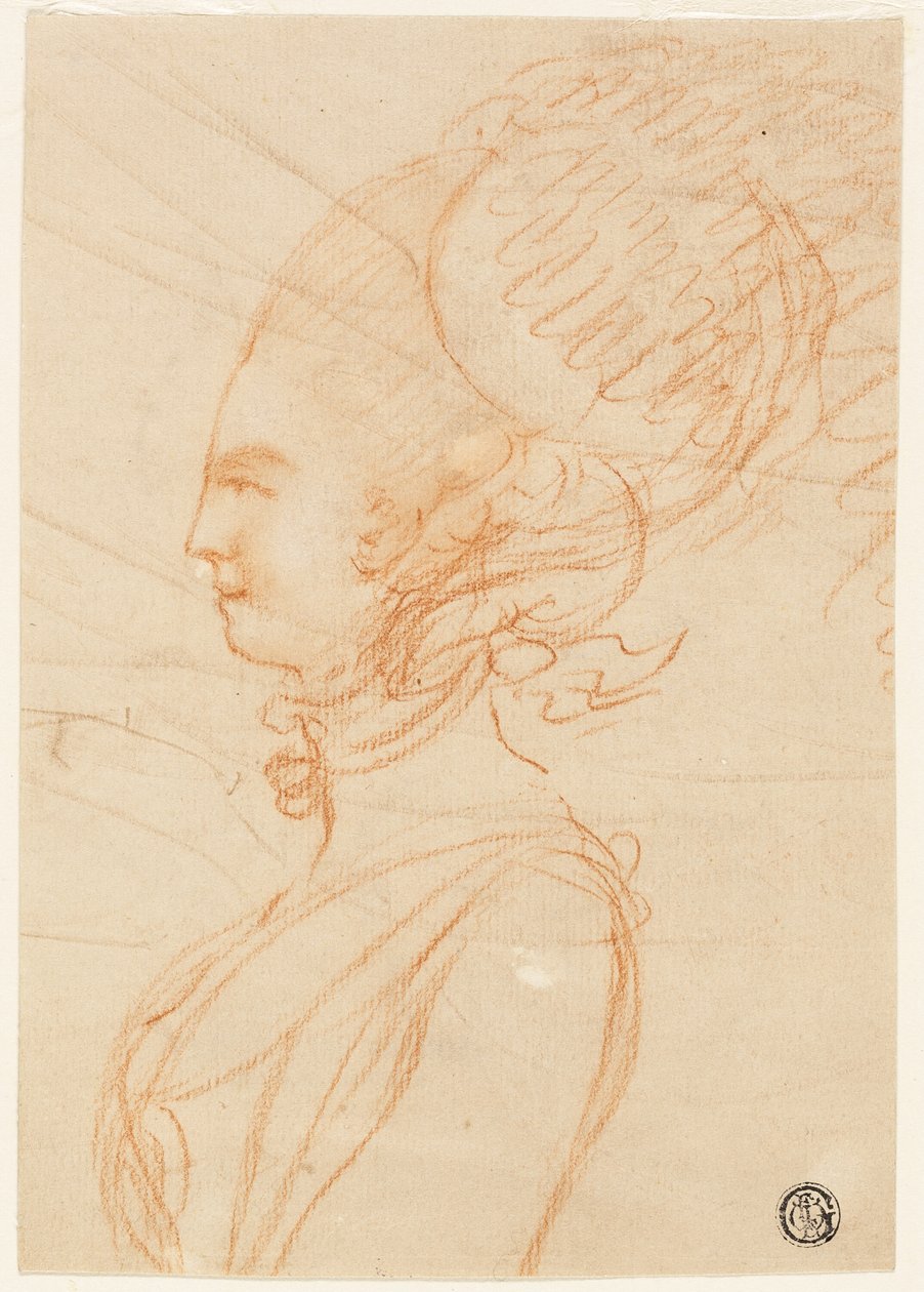 Sola Bakan Bir Kadının Yarım Boy Profil Portresi by George Romney