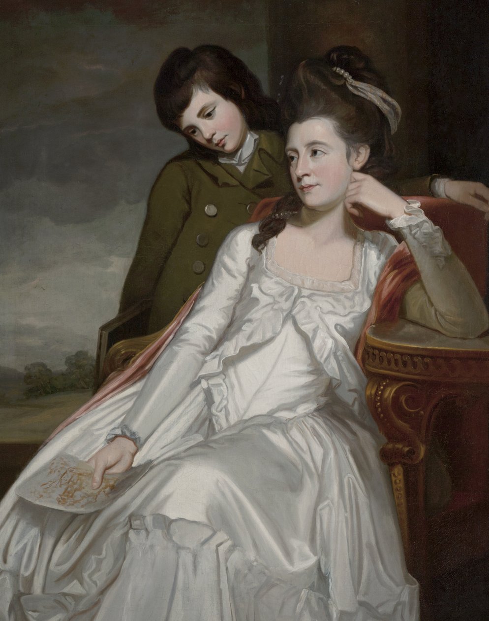 Jane, Gordon Düşesi ve Oğlu George by George Romney