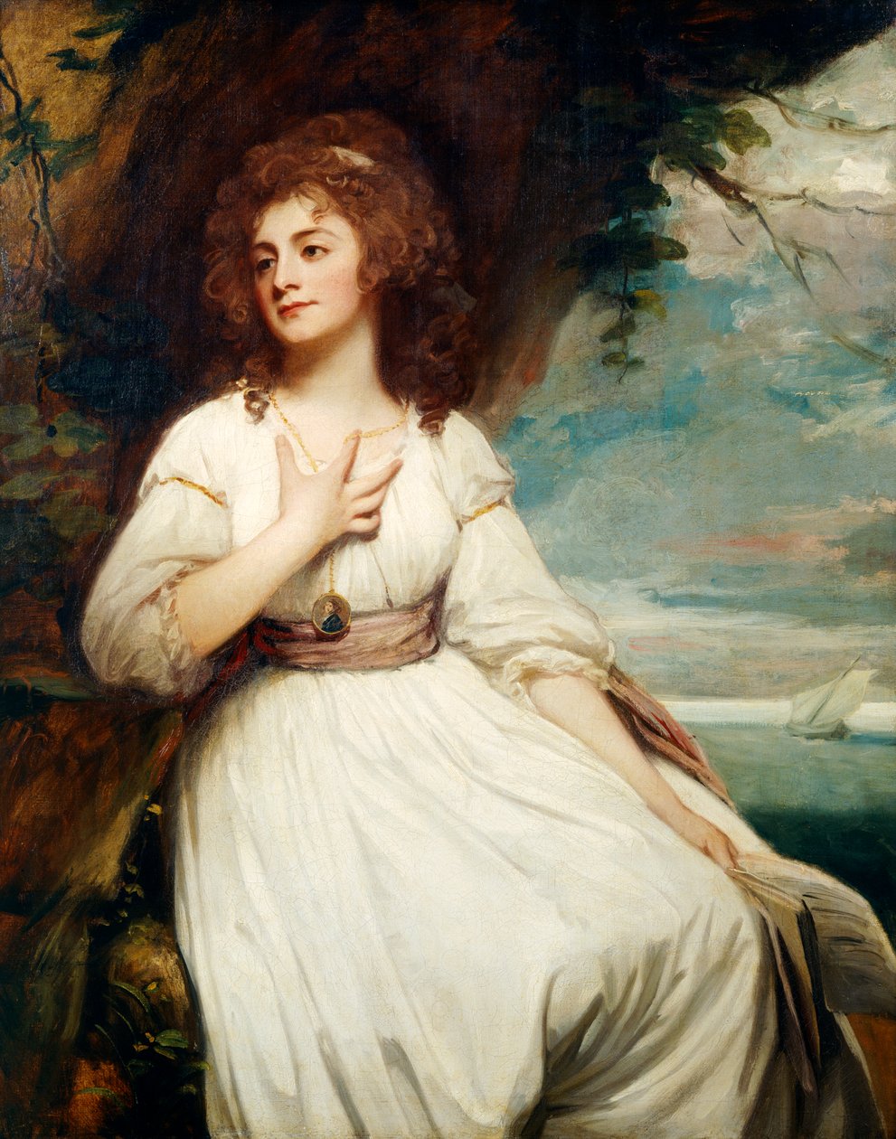Bayan Crouch (Anna Maria Phillips) 1787 (tuval üzerine yağlıboya) by George Romney