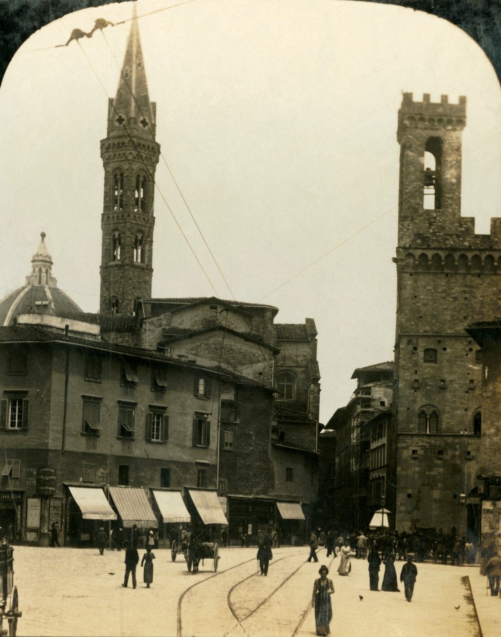 Piazza San Firenze, Floransa, İtalya, c1909. by George Rose