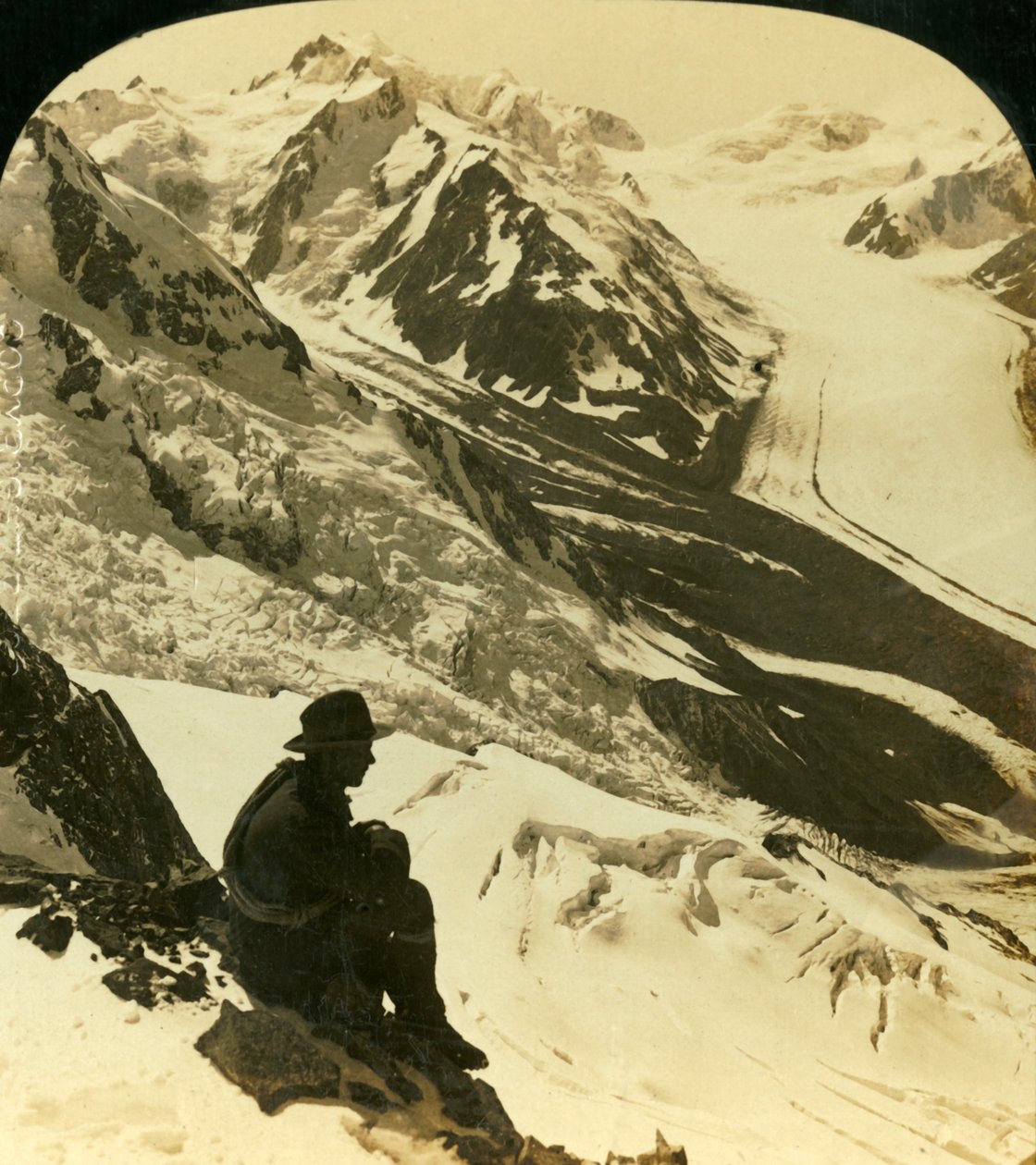 Tasman ve Rudolph Buzulları, Güney Alpler, Yeni Zelanda, c1909. by George Rose