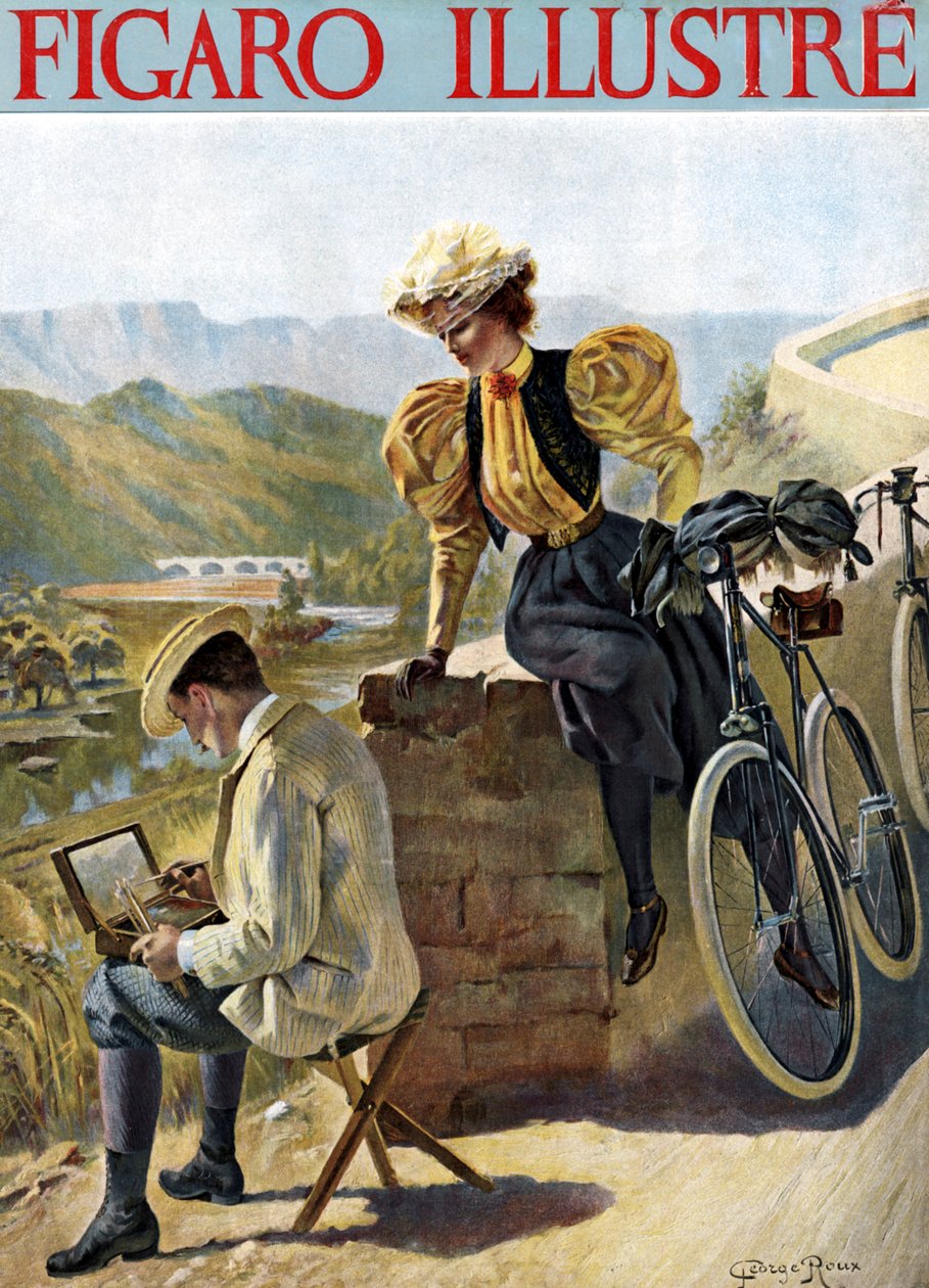 genç kadın, izleyen adam by George Roux