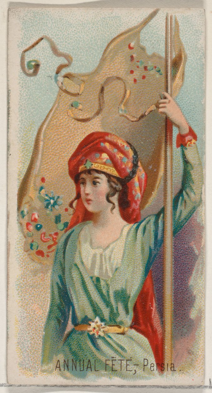 Yıllık Fête, İran, Duke marka sigaralar için Holidays N80 serisinden, 1890., 1890. by George S. Harris and Sons