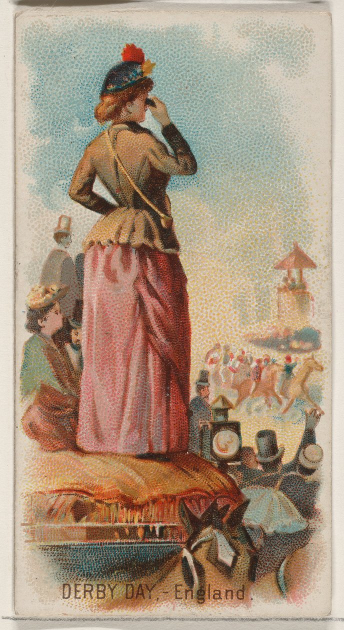 Derby Day, İngiltere, Duke marka sigaralar için Holidays N80 serisinden, 1890., 1890. by George S. Harris and Sons