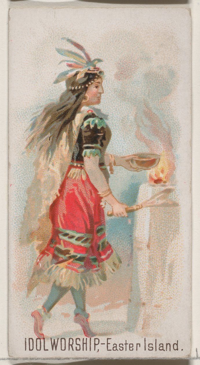 Idol Worship, Paskalya Adası, Duke marka sigaralar için Holidays N80 serisinden, 1890., 1890. by George S. Harris and Sons
