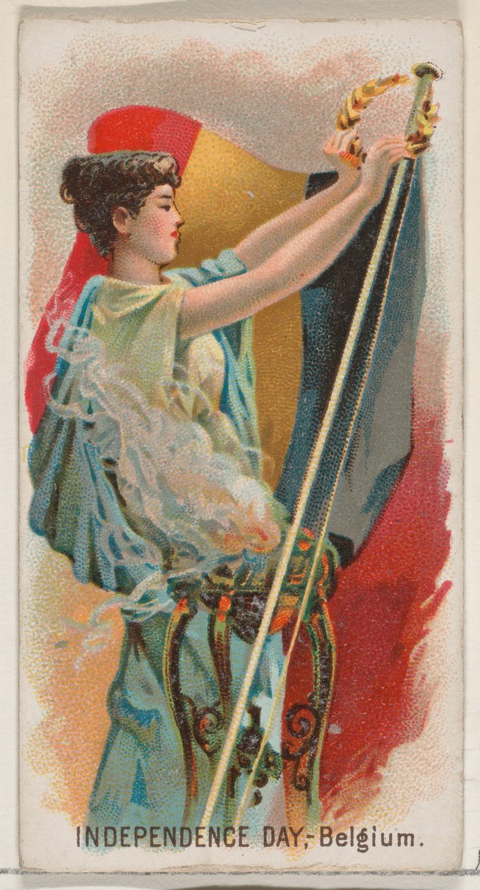 Bağımsızlık Günü, Belçika, Avusturya, Duke marka sigara için Holidays N80 serisinden..., 1890. by George S. Harris and Sons