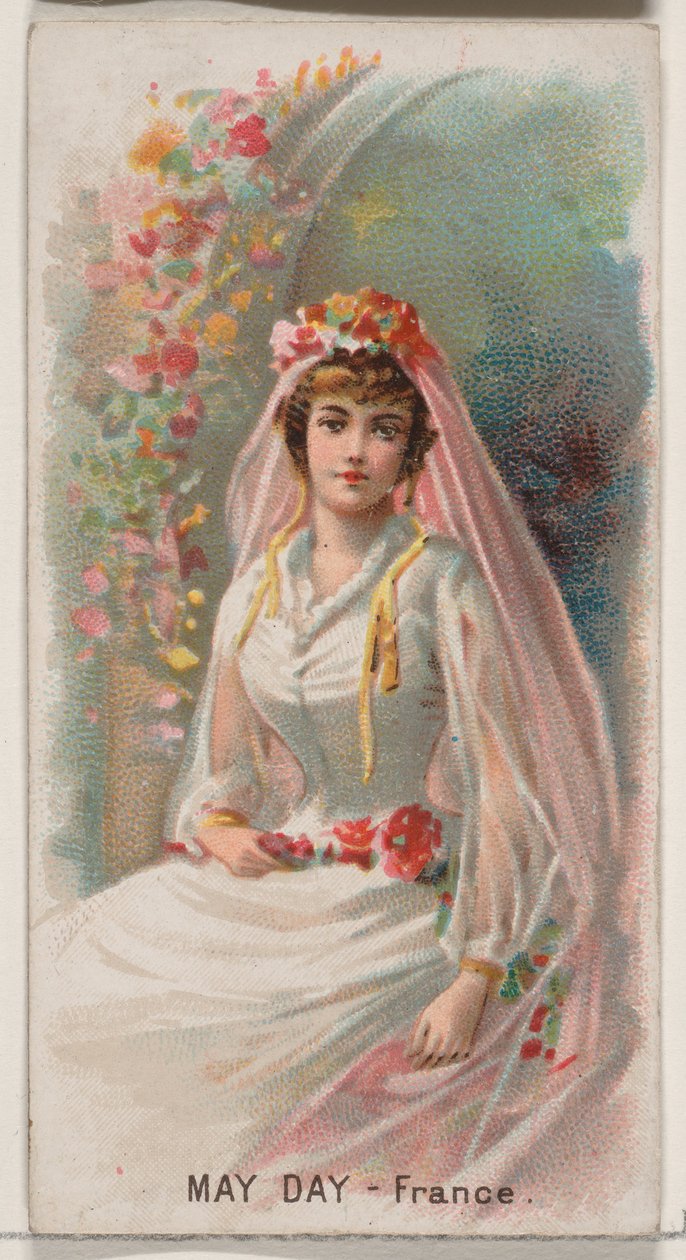 Mayıs Günü, Fransa, Duke marka sigaralar için Holidays N80 serisinden, 1890., 1890. by George S. Harris and Sons