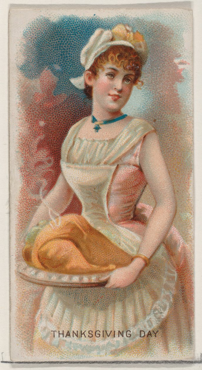 Şükran Günü, Amerika Birleşik Devletleri, Duke marka sigaralar için Holidays N80 serisinden,..., 1890. by George S. Harris and Sons