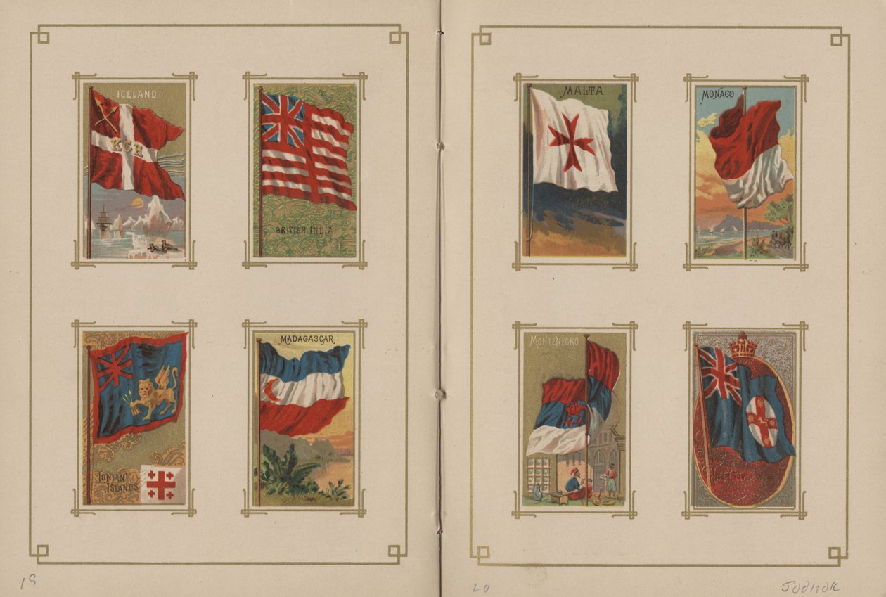 Tüm Ulusların ve Amerika Birleşik Devletleri Eyaletlerinin ve Bölgelerinin Bayrakları - Sayfa 19 ve 20, 1887 by George S. and Sons Harris
