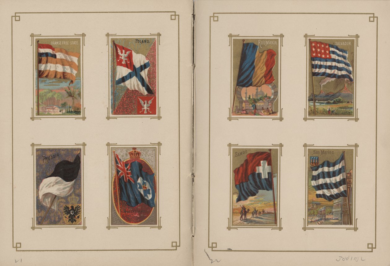 Tüm Milletler ve Amerika Birleşik Devletleri Bayrakları - Sayfa 21 ve 22, 1887 by George S. and Sons Harris