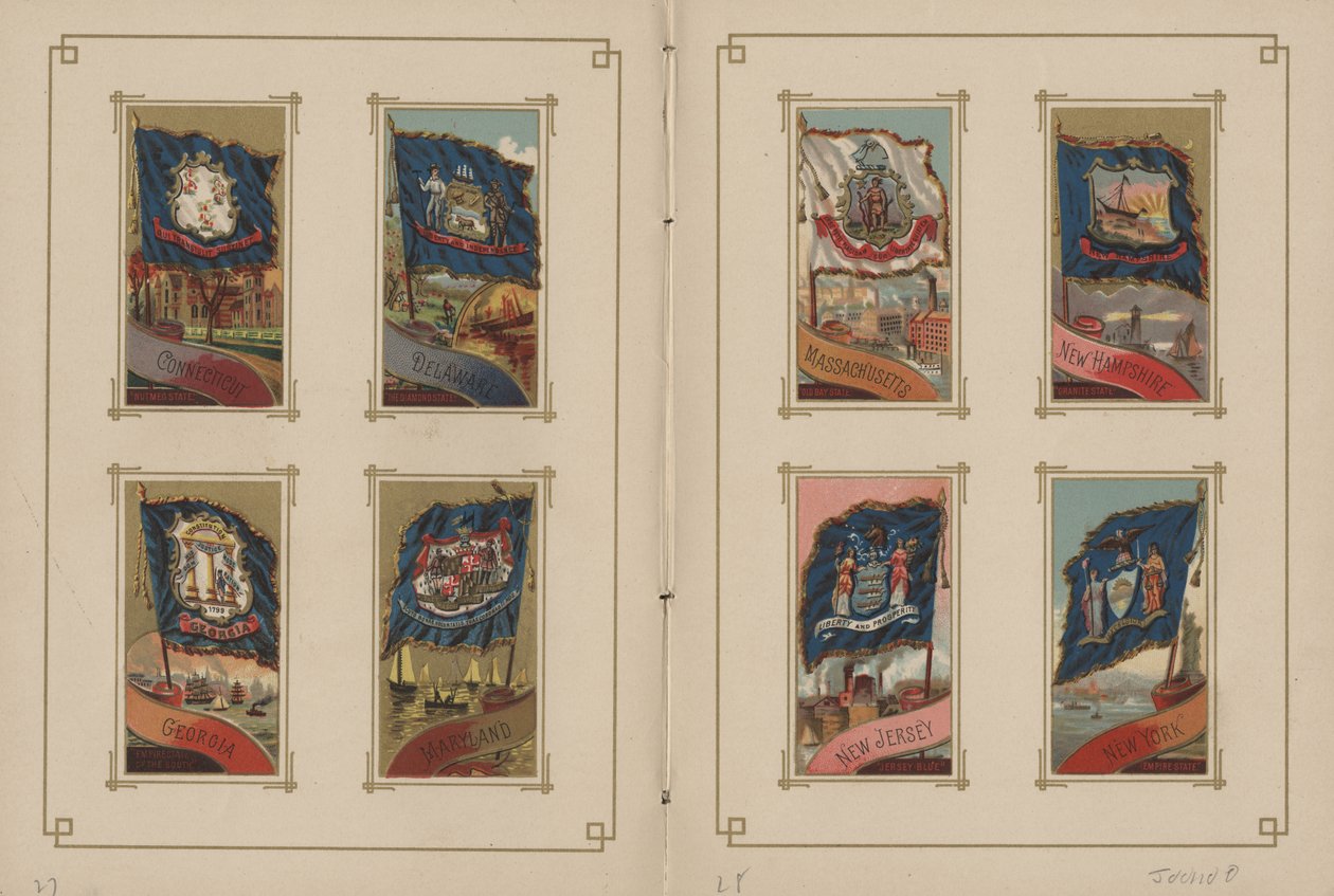 Tüm Milletler ve Amerika Birleşik Devletleri Bayrakları - Sayfa 27 ve 28, 1887 by George S. and Sons Harris