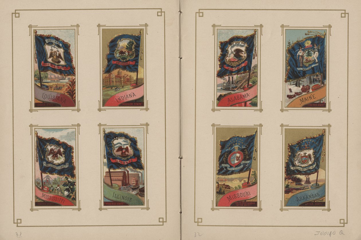 Tüm Milletler ve Amerika Birleşik Devletleri Bayrakları - Sayfa 31 ve 32, 1887 by George S. and Sons Harris