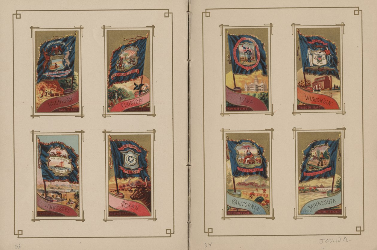 Tüm Milletlerin ve Amerika Birleşik Devletlerinin Bayrakları - Sayfa 33 ve 34, 1887 by George S. and Sons Harris