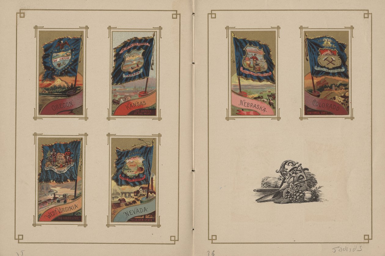 Tüm Milletlerin ve Amerika Birleşik Devletlerinin Bayrakları - Sayfa 35 ve 36, 1887 by George S. and Sons Harris