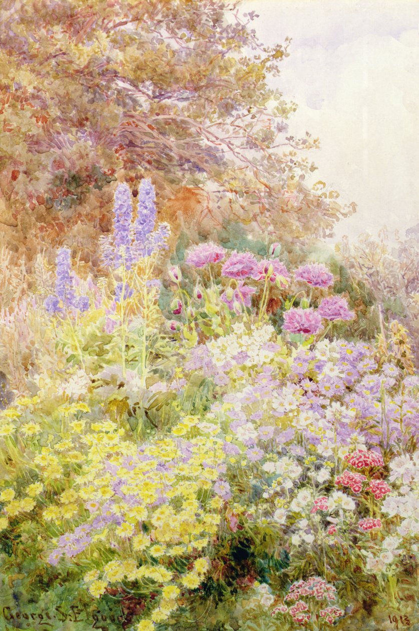Marş, Haşhaş ve Larkspur by George Samuel Elgood