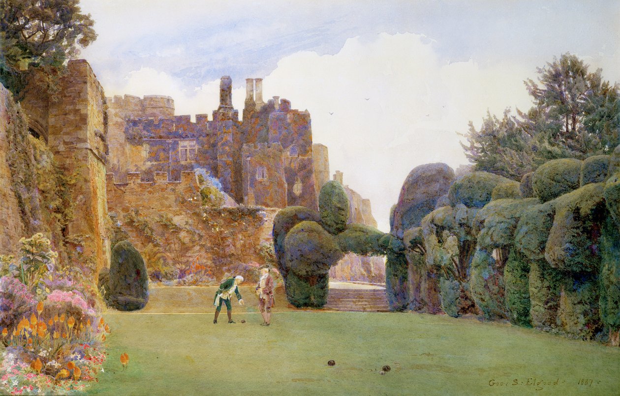 Bowling Green, Berkeley Kalesi, Gloucestershire by George Samuel Elgood